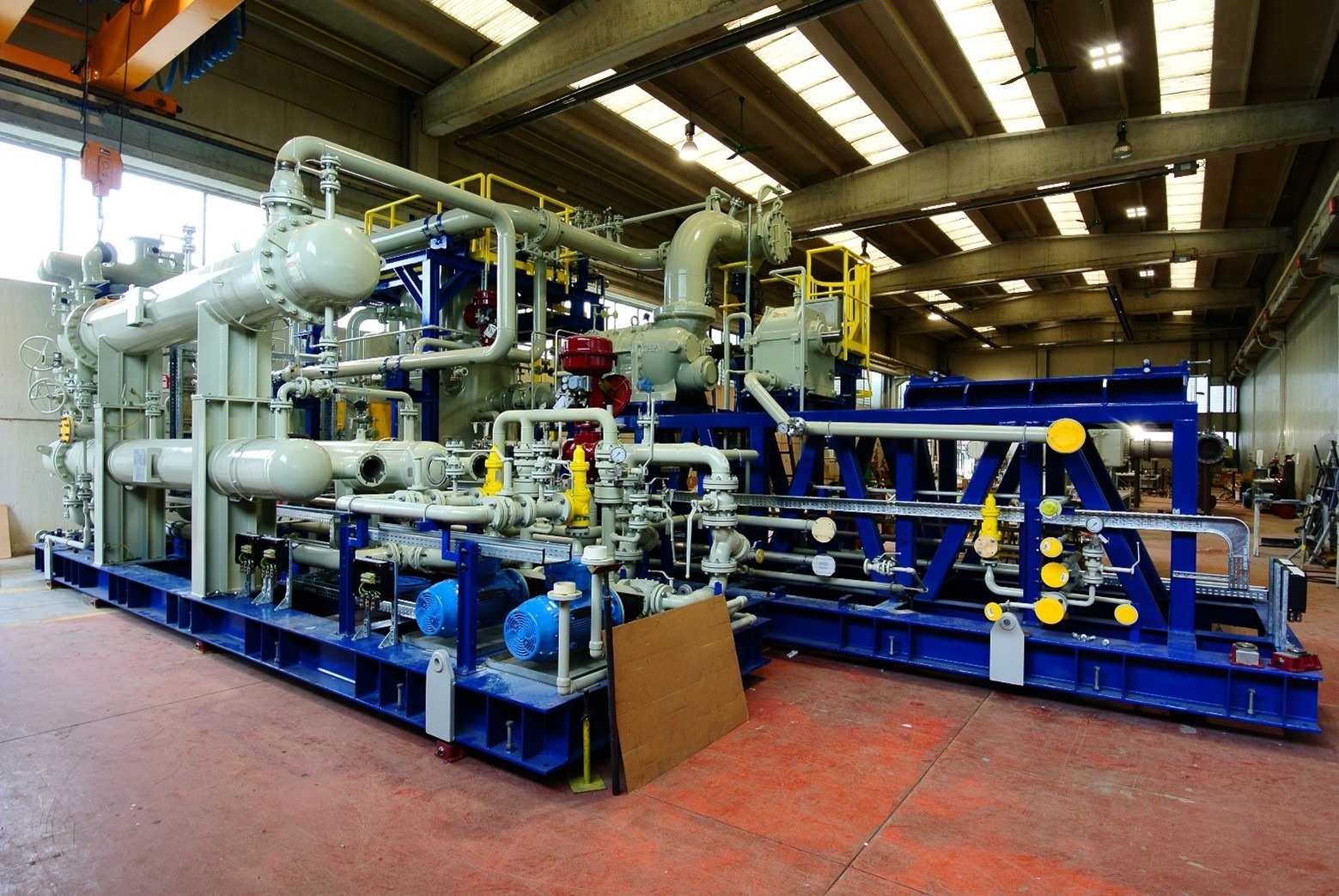 Clauger-Technofrigo tail gas compression packages with oil-flooded, single-stage screw compressors.
