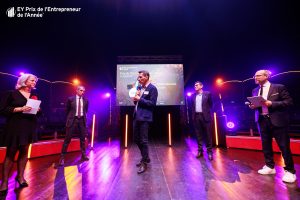 Frédéric Minssieux, Président de Clauger, s’exprime au micro pendant la cérémonie du Prix EY de l’Entrepreneur de l’Année 2026.